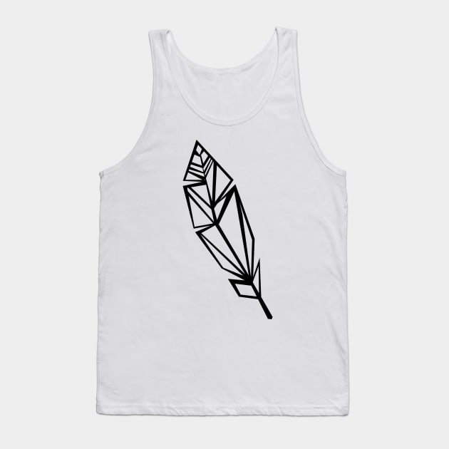 Black Feather Tank Top by CatCoconut-Art